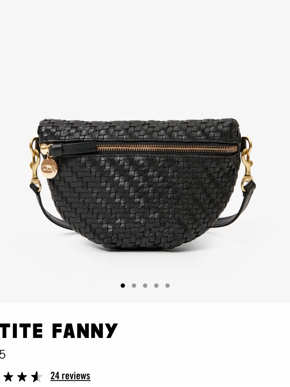 Clare V Black Woven Leather Crossbody with Gold Hardware